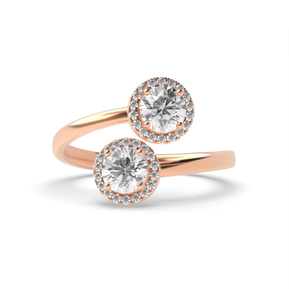 4 Prong Rose Gold Intertwined love Engagement Rings
