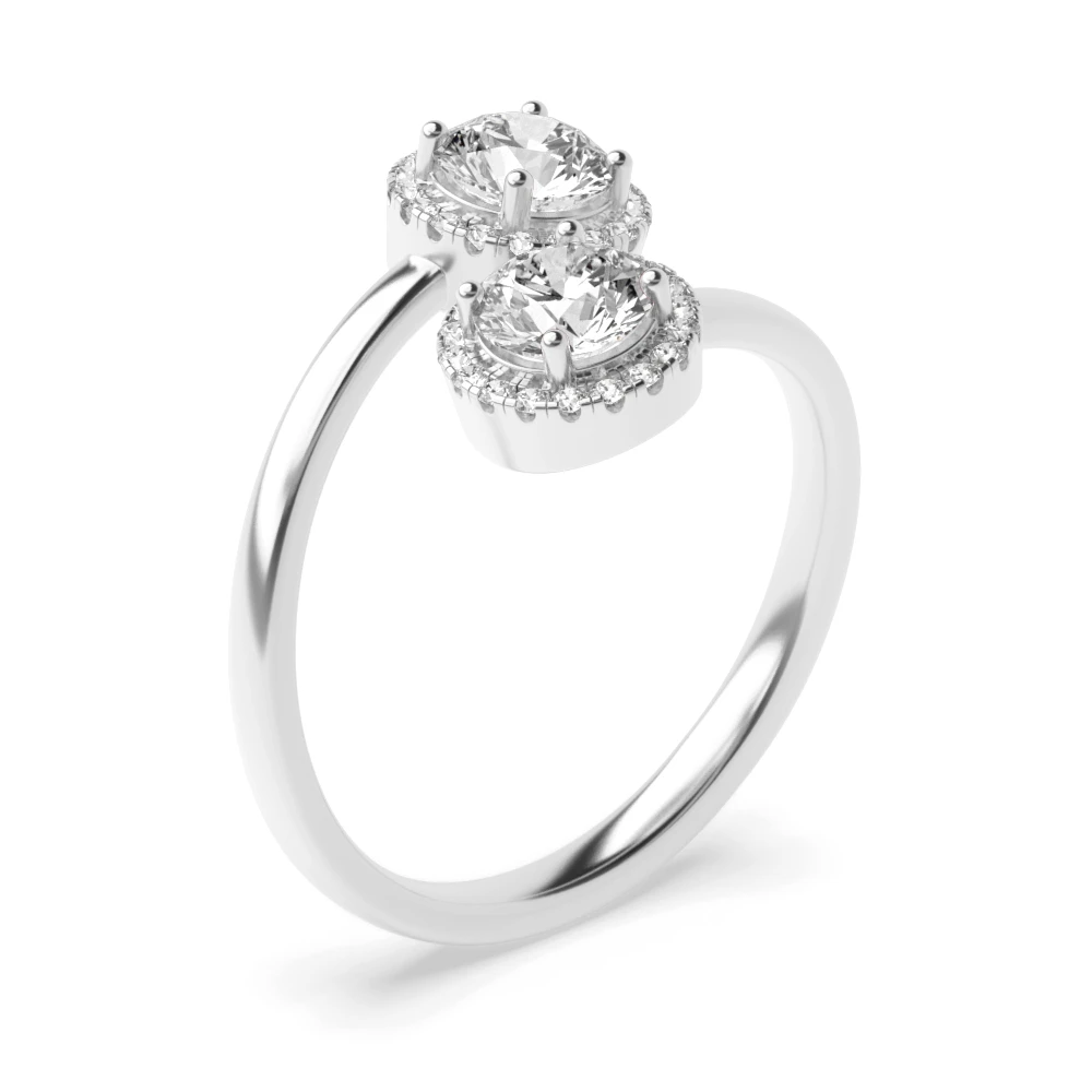 4 Prong Intertwined love Diamond Rings