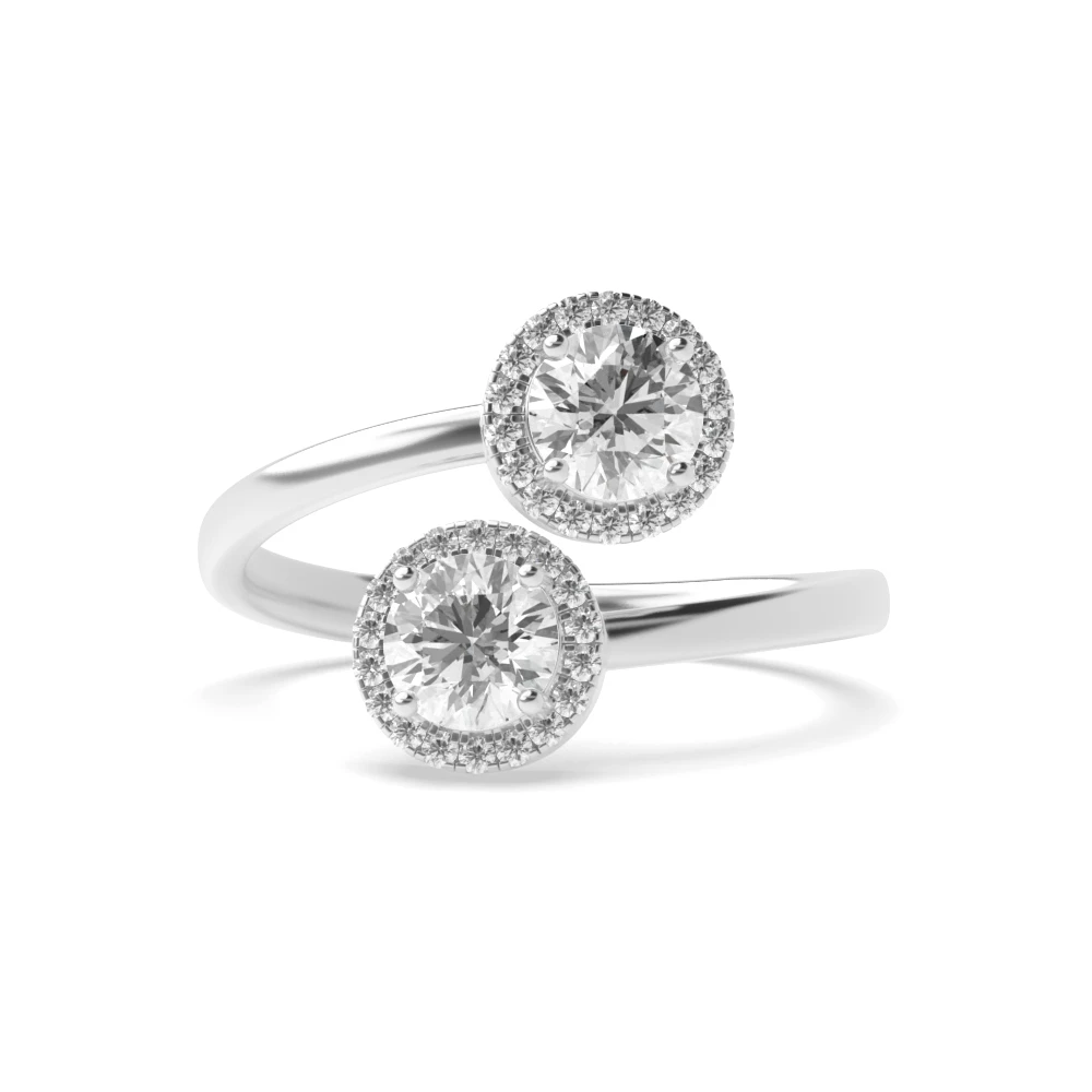 4 Prong White Gold Intertwined love Engagement Rings