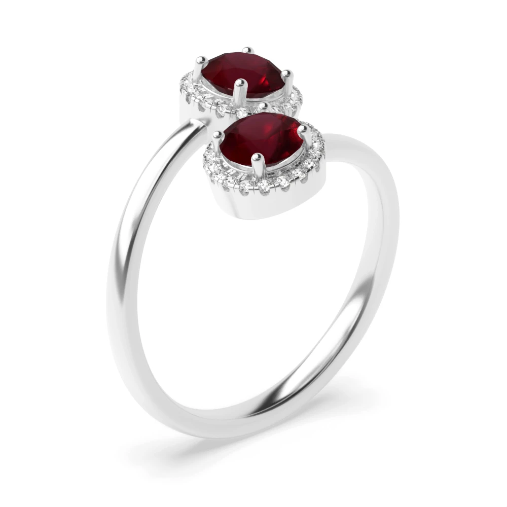 4 Prong Intertwined love Diamond Rings