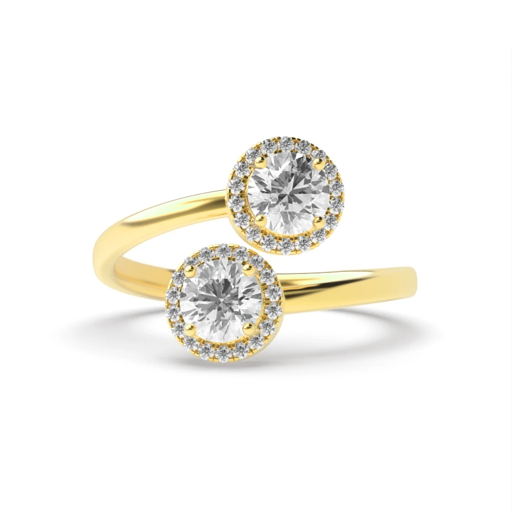 4 Prong Yellow Gold Intertwined love Engagement Rings