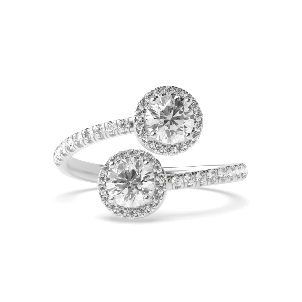 4 Prong White Gold Double halo dream Engagement Rings