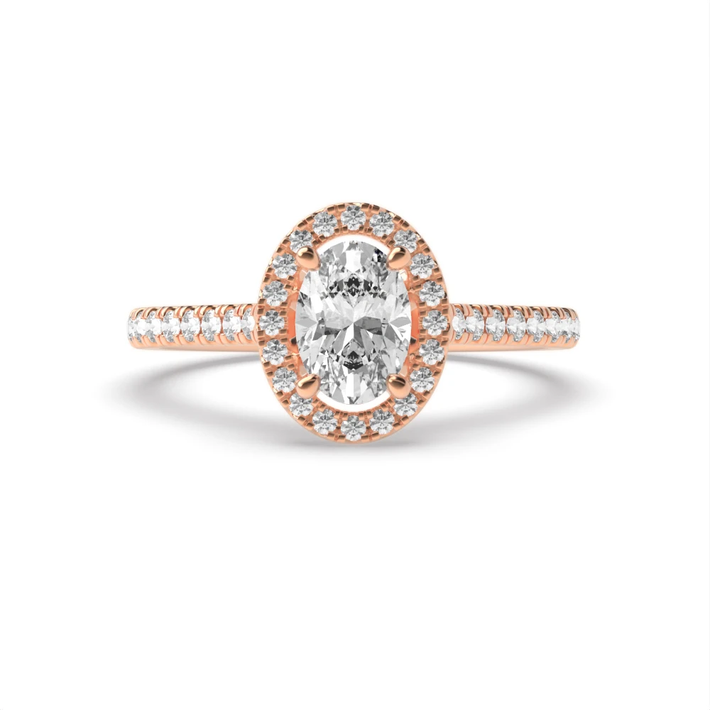 4 Prong Rose Gold Shoulder set Engagement Rings