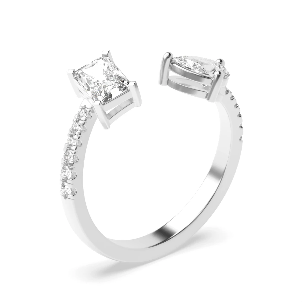 4 Prong Shoulder set Diamond Rings