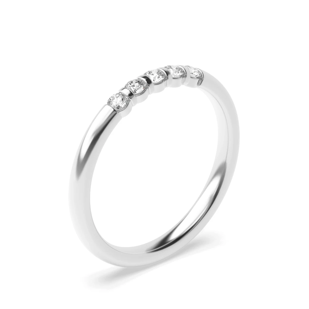 Channel Setting Delicate Quintet Diamond Rings