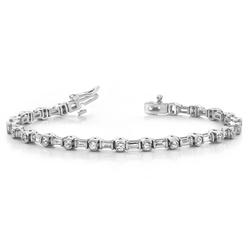 Bracelets For Women Line Tennis Diamond Bracelet Round And Baguette Shape