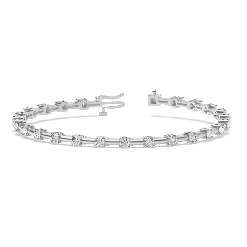 Plain Bar Link Delicate Diamond Bracelets