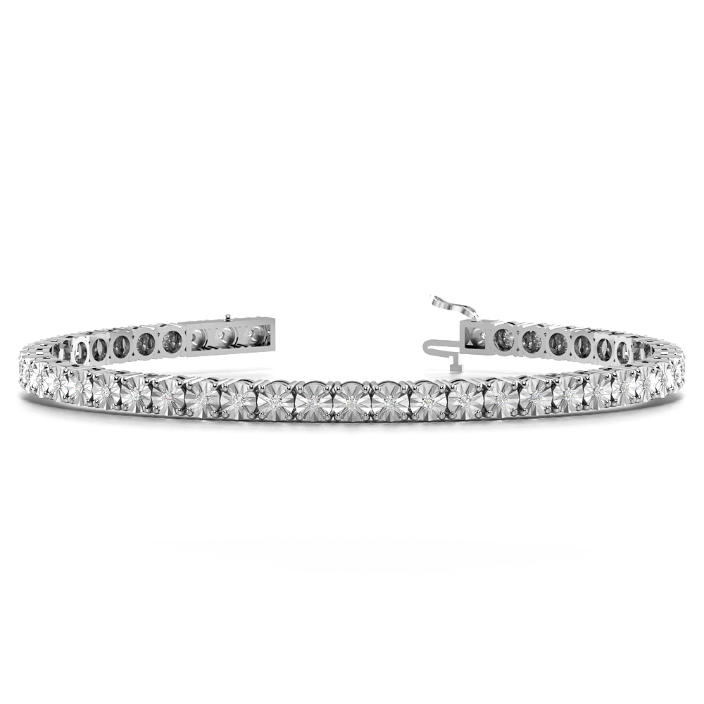 Illusion Set Diamond Tennis Bracelets