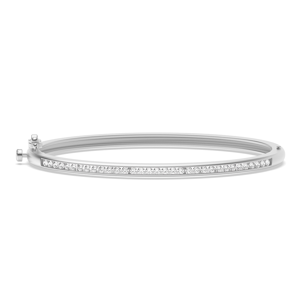 channel setting round shape diamond bangle