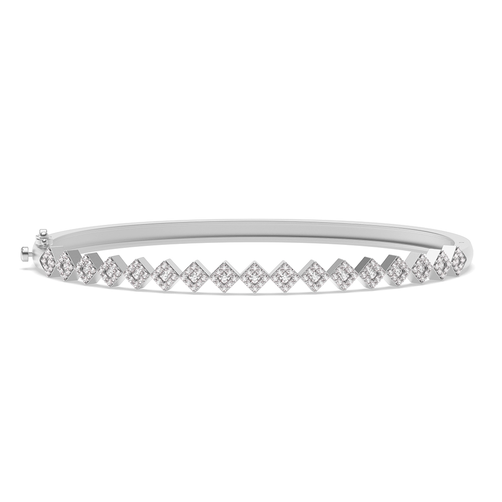 4 prong setting round shaped beautiful diamond bangle