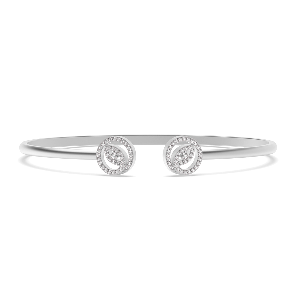 4 prong setting round shape diamond designer bangle