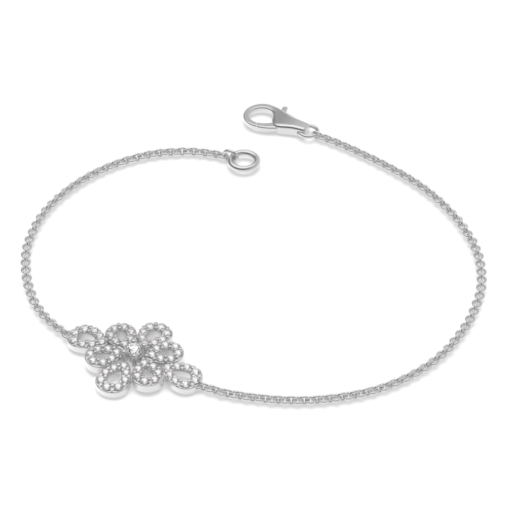 4 prong setting round shape diamond designer bracelet