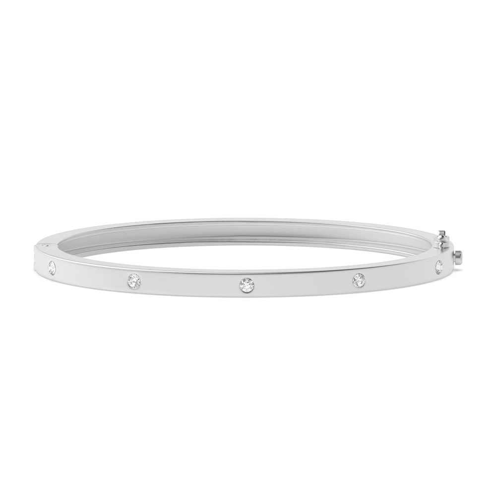 Expertly flush setting round diamond bangle