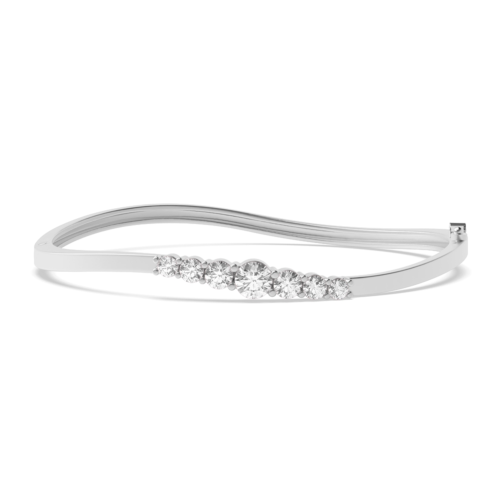 4 Prong Setting Round Diamond Bangle