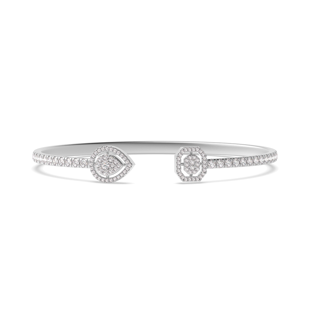 Prong Setting Round Diamond Evening Bangle