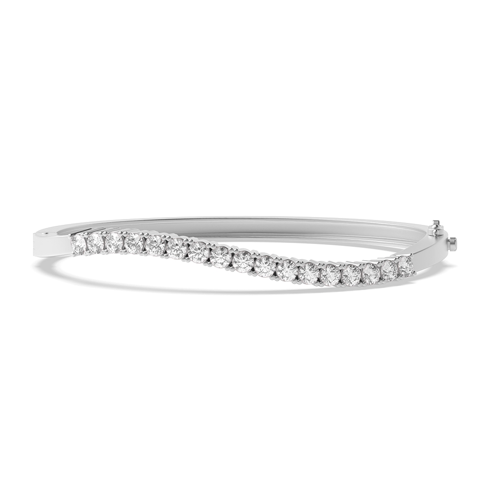 4 Prong Setting Round Diamond Bangle