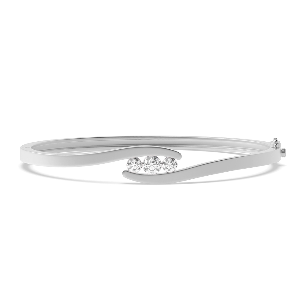 Channel Setting Round Diamond Bangle