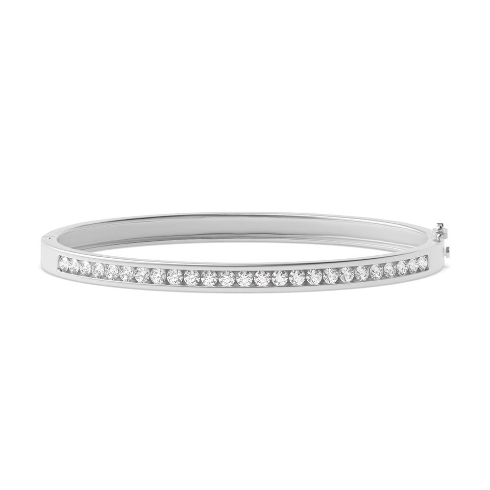 Channel Setting Elegant Round Diamond Set Bangle