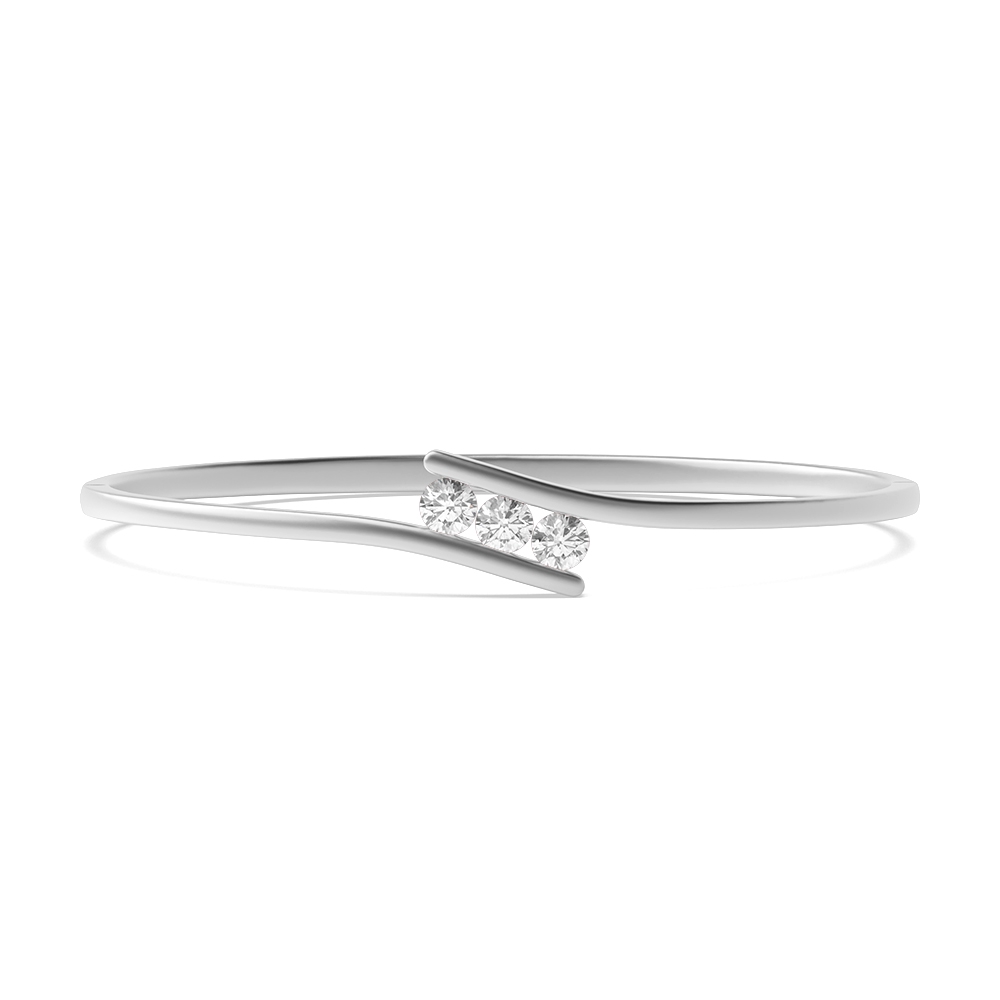 Channel Setting Elegant Round Diamond Set Bangle