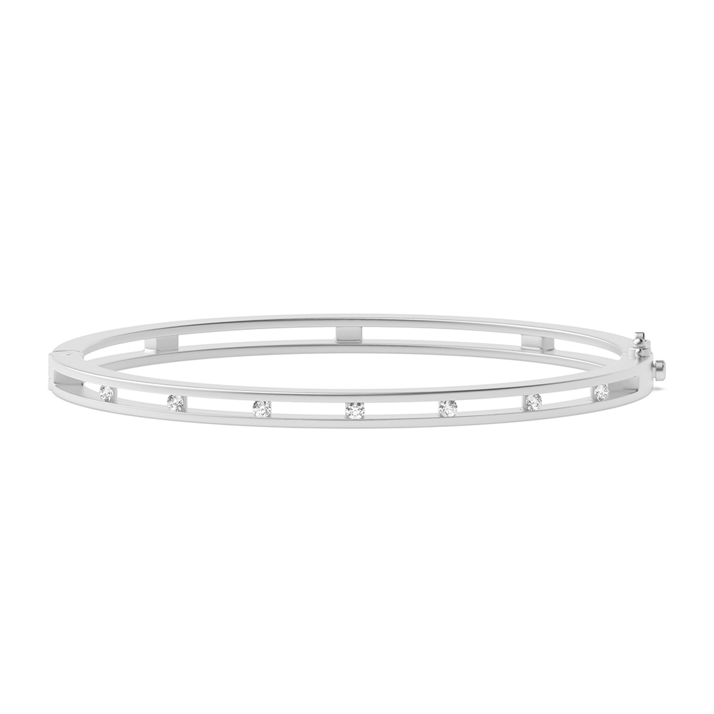 Channel Setting Round Diamond Bangle