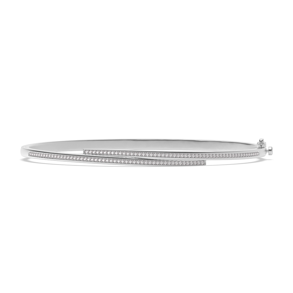 Pave Setting Round Diamond Bangle