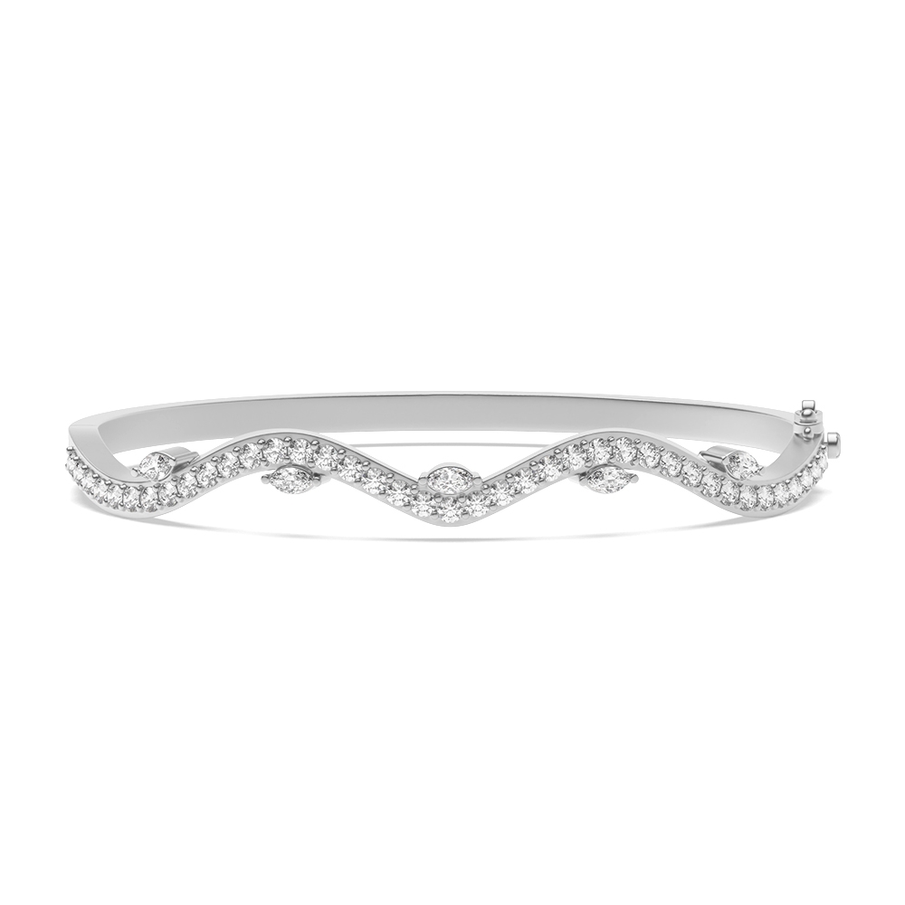 4 Prong Setting Round Willow Diamond Bangle
