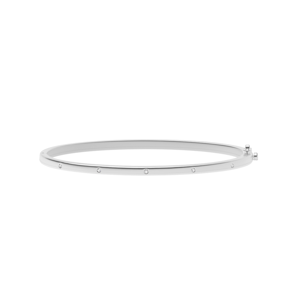 flush setting round diamond set bangle