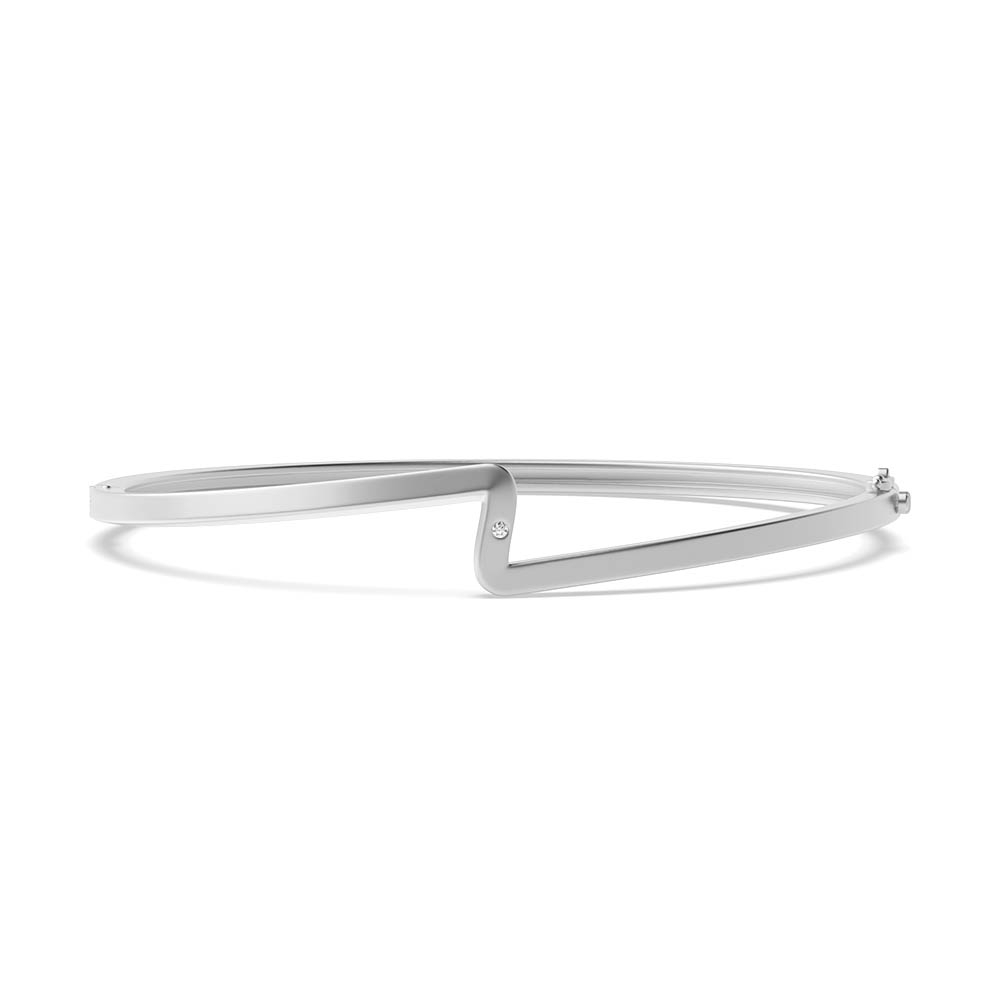 flush setting round diamond wave set bangle