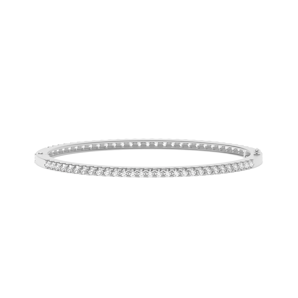 4 prong setting round brilliant cut diamond bangle