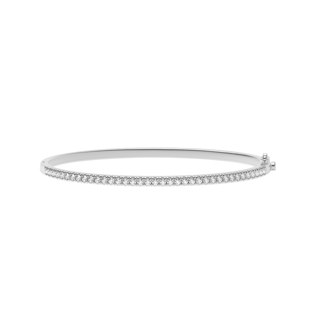 4 prong setting round shape brilliant cut diamond claw set bangle