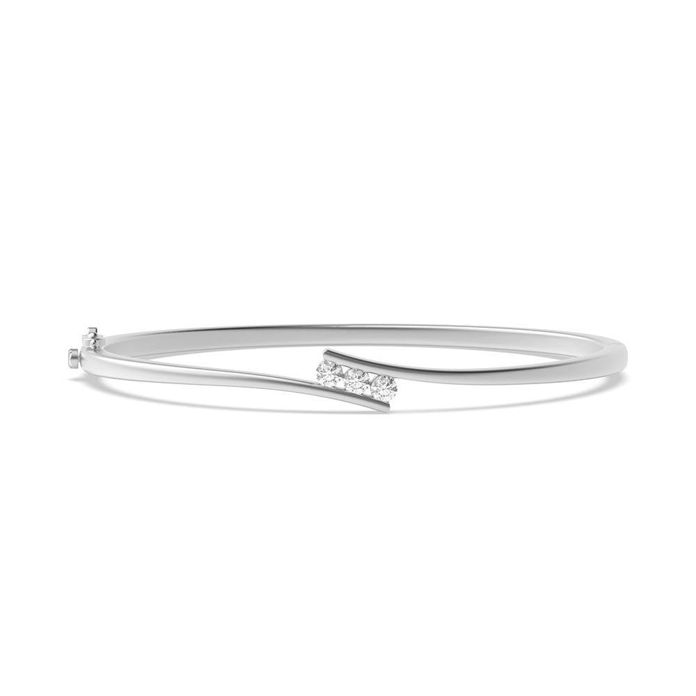 channel setting round diamond bangle