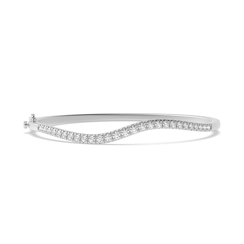 prong setting round diamond bangle