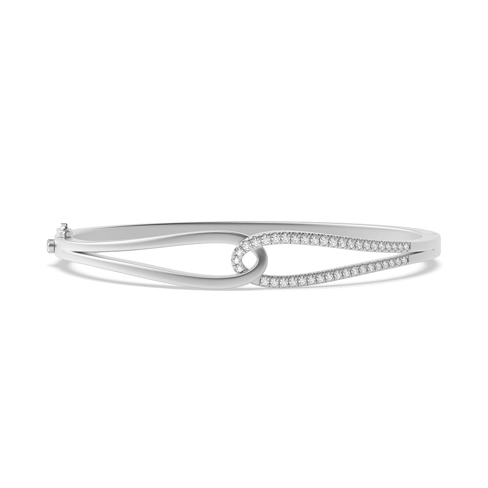 prong setting round diamond doubble row style bangle
