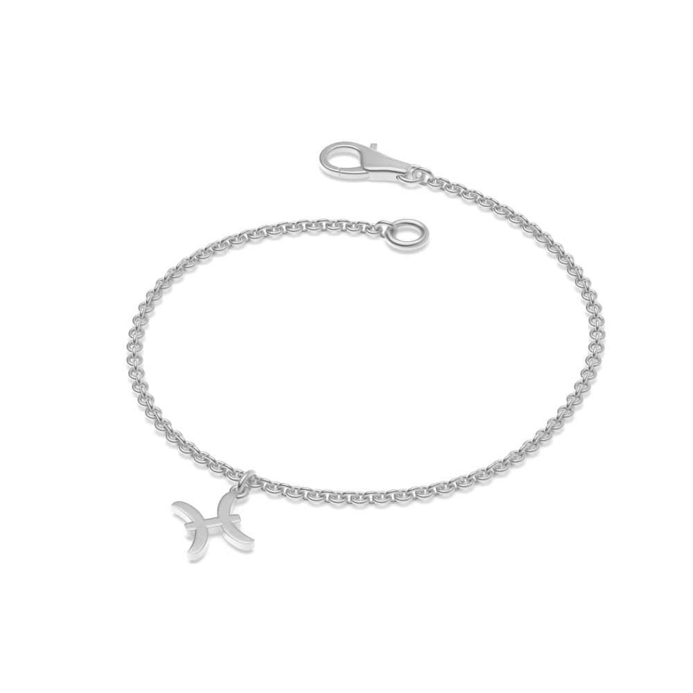 plain metal pisces zodiack sign charm bracelets