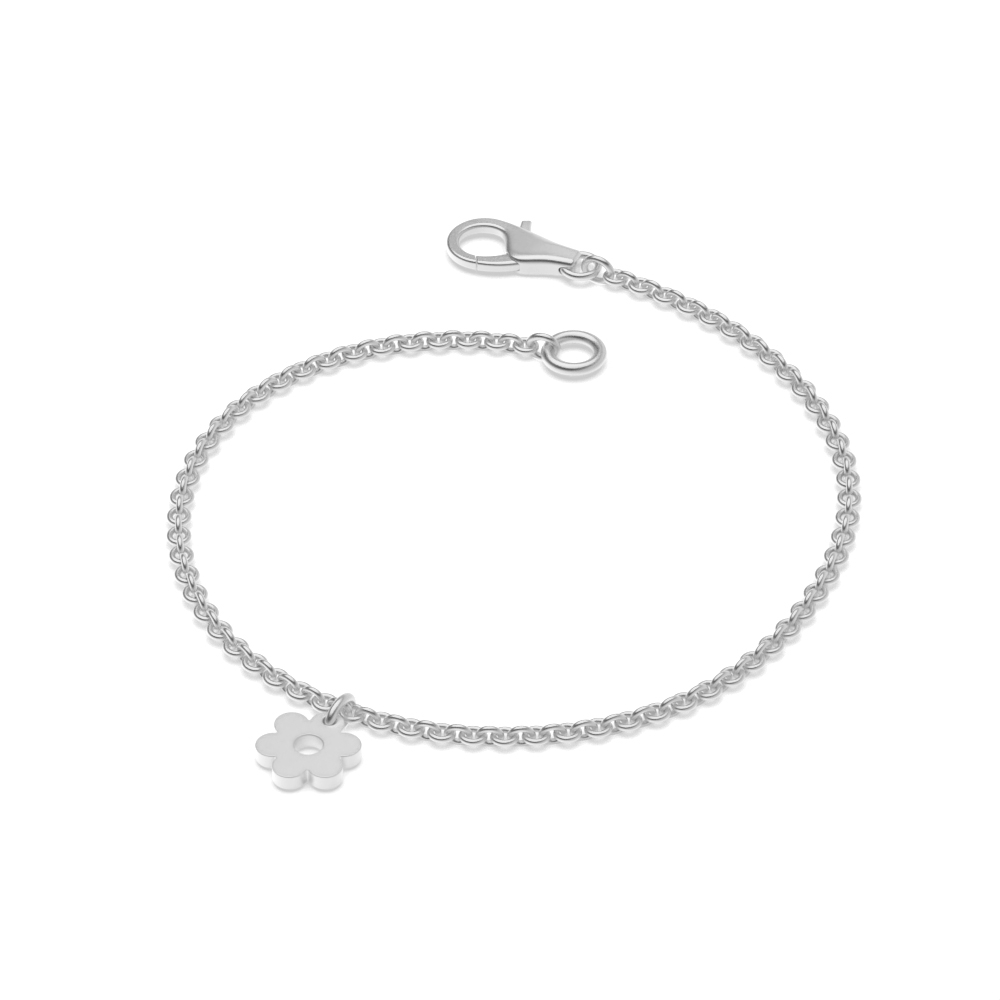 plain metal flower style charm bracelet