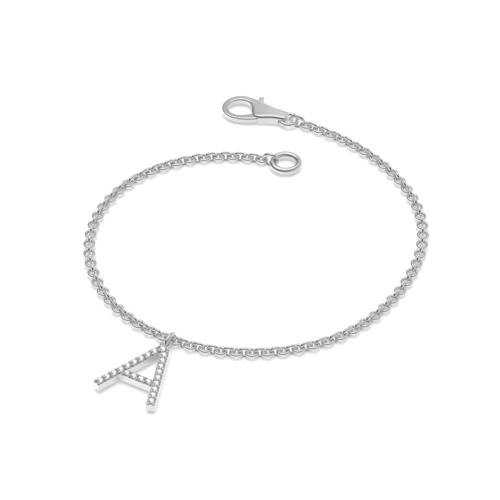 initial letter diamond charm bracelet