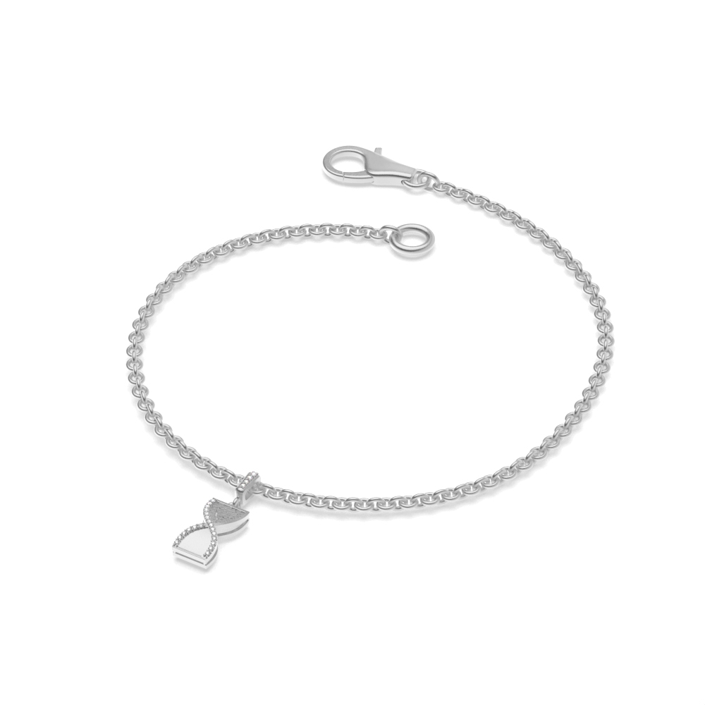 hour glass diamond charm bracelet