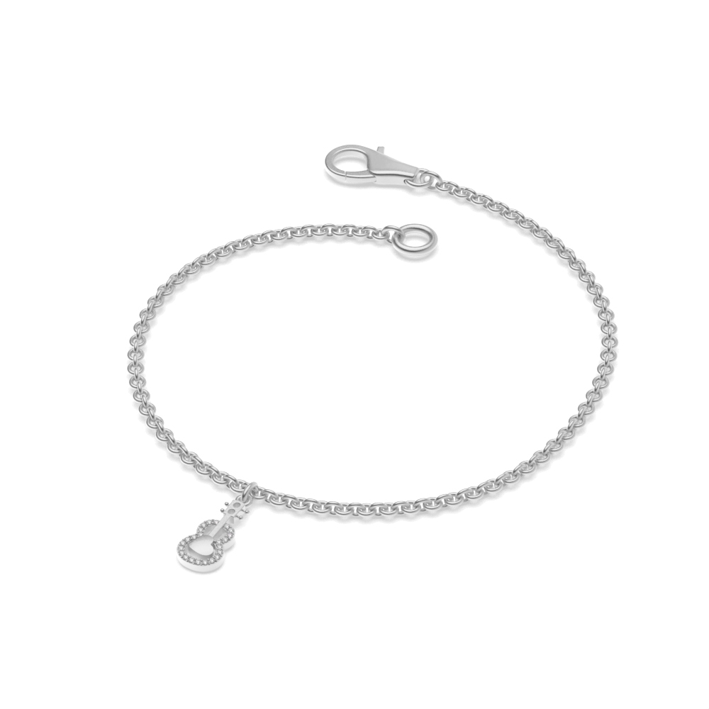 guitar designs diamond charm bracelet