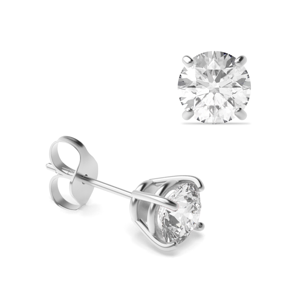 Platinum and Yellow/White Gold Single Diamond Stud Earring For Men
