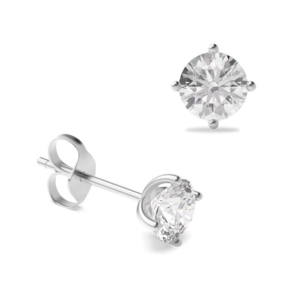Platinum and Yellow/White Gold Single Diamond Stud Earring For Men