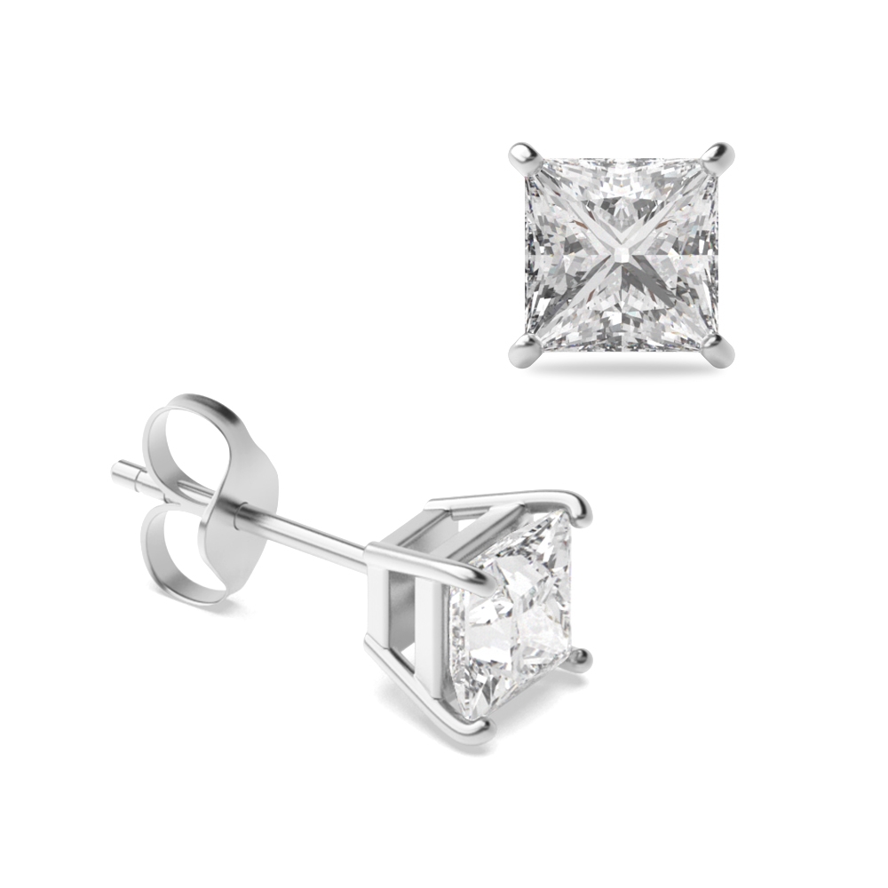 Princess Single Diamond Stud Earring For Men for women