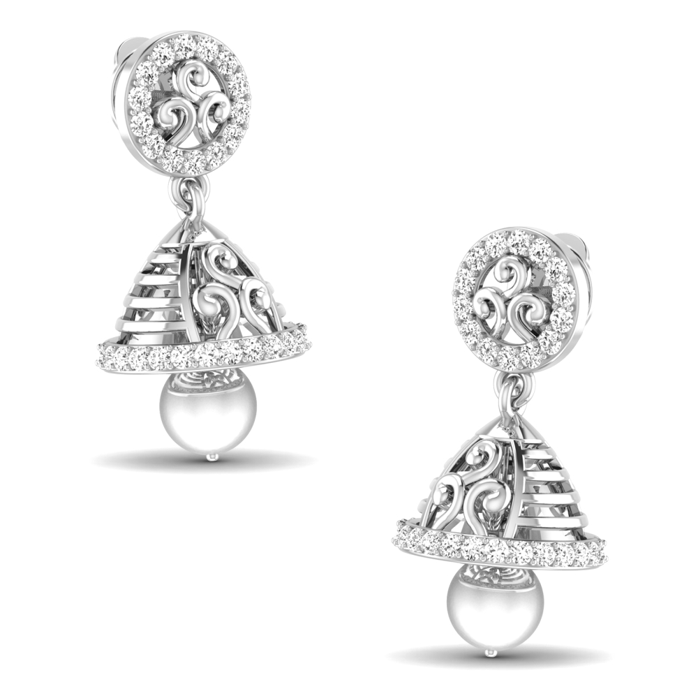 White Gold Jhumka