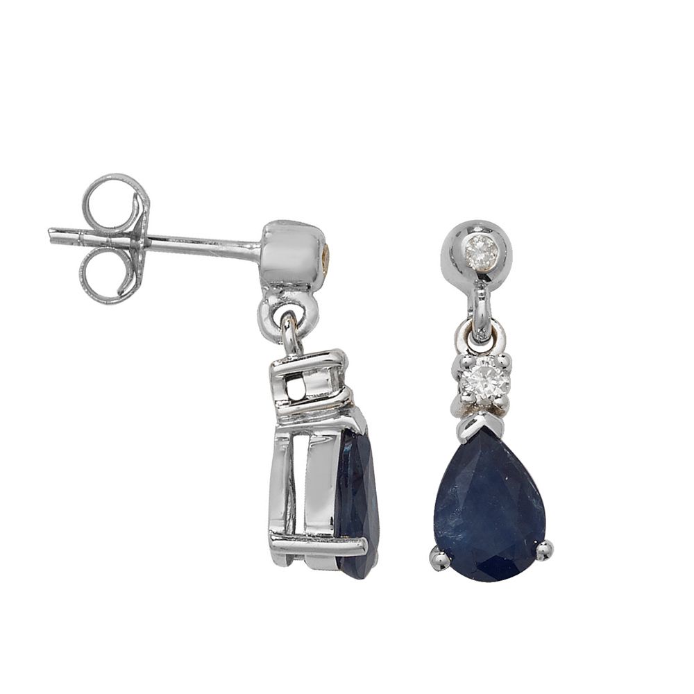 Pear Shape Tear Drop 7 X 5mm Blue Sapphire Gemstone Earrings