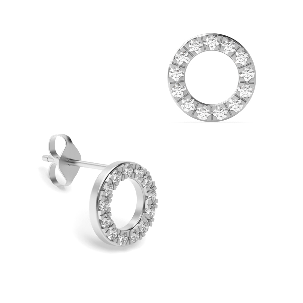 Circle Shape Cluster Diamond Cluster Earrings (6.0mm - 10.0mm)