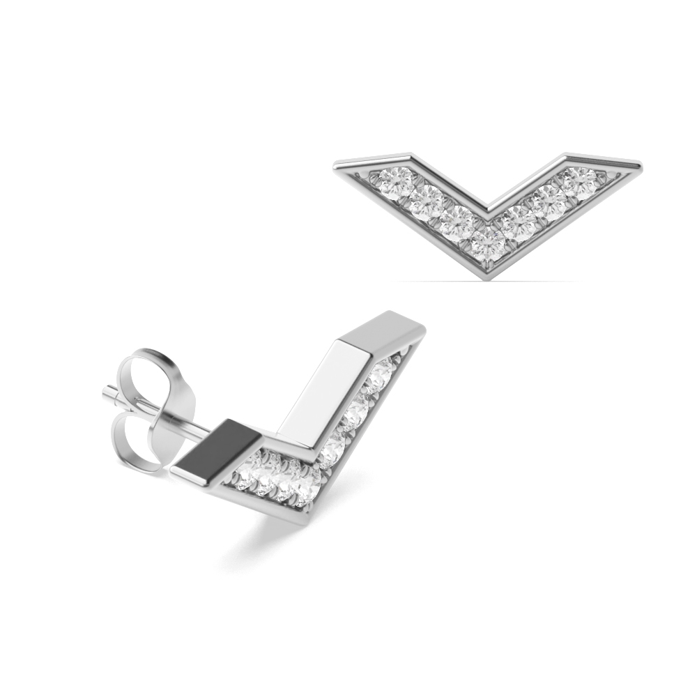 Pave Setting Round Statement Diamond Designer Earrings (3.80mm X 9.30mm)
