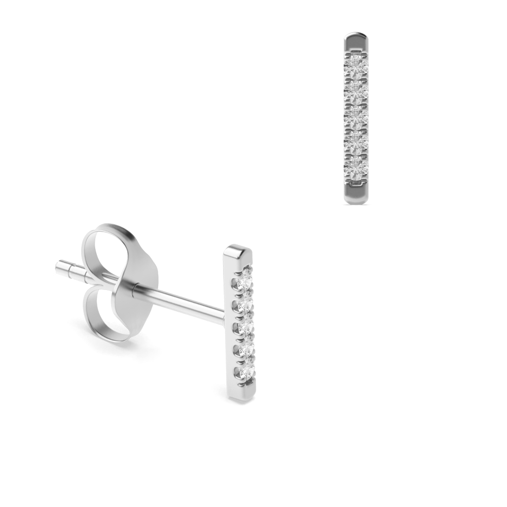 Pave Setting Round Diamond Fashion Earrings For Women (8.20mm)
