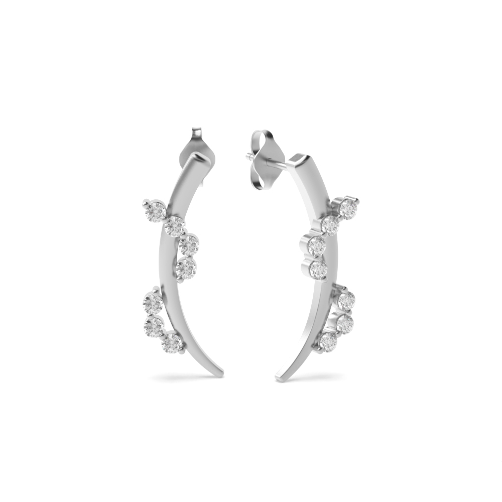 4 Prongs Round Shape Twisting Diamond Designer Earrings  (21.00mm X 7.00mm)