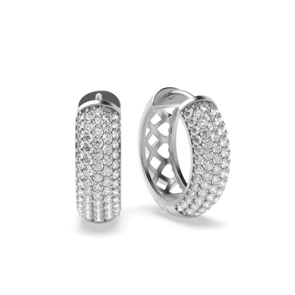 pave setting round diamond earrings for women