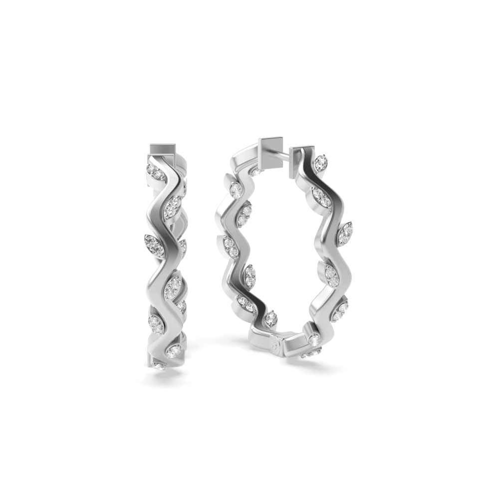 pave setting round diamond earrings for women