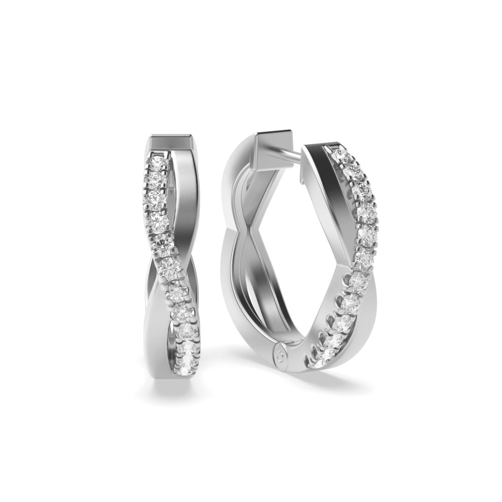 pave setting round diamond earrings for women